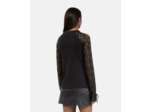 T-shirt manches longues en dentelle black washed