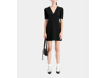 Robe Courte Passepoil Cuir black