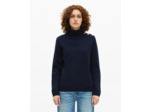 Pull col montant en laine marine bleu