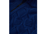 Pull col cheminee zippe et torsades royal blue - dark navy