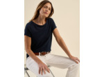 T-shirt en lin col bateau détail lurex