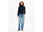 Pull col montant en laine marine bleu