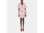 Robe courte avec imprimé cerise ecru red