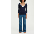 Pull V en maille bicolore - JANETTE