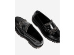 Mocassins Penny en cuir noir avec franges et studs black