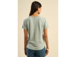 T-shirt à col V orné d'une tresse