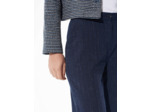 Pantalon droit rayures bleues foncees