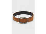 Ceinture en nubbuck, boucle en argenté vieilli