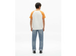 T-shirt manches courtes raglants a print ecru