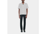 Chemise manches courtes imprimé pied de poule ecru black