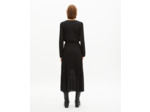 Robe longue plissée en lurex noire black