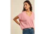 Pull oversize à col V et manches courtes