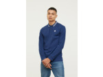 Polo manches longues en coton jersey avec badge poitrine et détails col