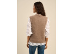 Pull à col rond sans manches torsadé