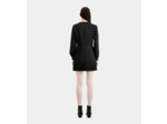 Robe Courte En Crêpe Avec Détails En Cuir black