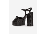 Sandales à talons cloutées en cuir noir black