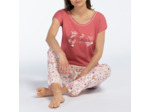 Pyjama femme HISTOIRE rose/imprimé