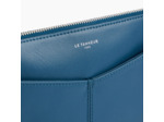 Pochette zippée avec bandoulière amovible Charlotte en cuir lisse