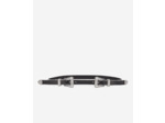 Ceinture En Cuir Avec Double Boucles Strass black