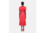 Robe longue avec boutonnage rouge rubis