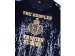 T-shirt manches courtes a sequins et print dark navy
