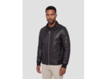Blouson col montant, cuir d'agneau