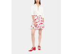 Jupe Courte Drapée Avec Imprimé Cerise ecru red