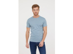T-shirt basique col rond manches courtes en coton bio avec print poirtine