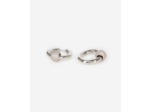 Boucles d'oreilles créole argentée et strass silver