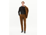 Pantalon de costume droit en laine marron tabacco