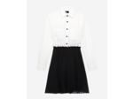 Robe courte plissée noire et blanche black white