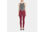 Jean Skinny Effet Cuir Rouge dark red