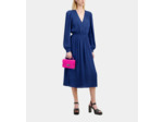 Robe Longue Manches Longues A Fronces royal blue