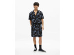 Chemise a manches courtes print fleuri black blue