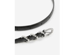 Ceinture fine en cuir effet crocodile noir black