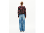 Veste en jacquard roses bordeaux