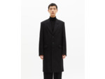 Manteau col revers cuir noir black