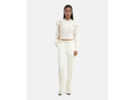 Pantalon smoking avec bande satin ecru