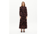 Robe longue imprimé roses bordeaux black