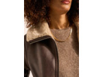 Manteau fausse peau lainée avec intérieur fausse fourrure