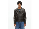 Blouson style biker en cuir noir black