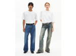 T-shirt mixte large uni blanc white