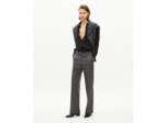 Pantalon tailleur droit en pied de puce noir et gris black