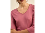Tee-shirt col V et manches 3/4