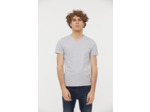 T-shirt basique col V manches courtes en coton bio avec print poirtine