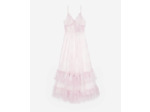 Robe longue a bretelles en mesh white - pink