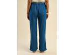 Pantalon fluide en lyocell et lin effet denim