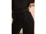 Pantalon large taille haute OXAN en velours