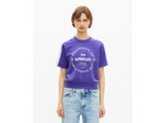 Sweatshirt manches courtes avec sérigraphie violet electric blue