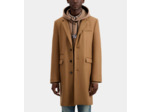 Manteau Classique 3 Boutons Sous Col Cuir camel